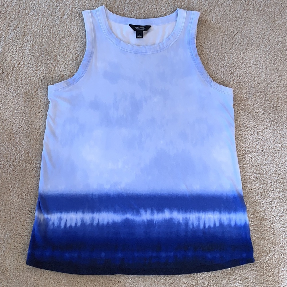 Simply Vera Vera Wang Tie-dye Tank, Size Medium, Blue